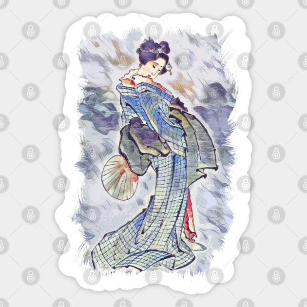 Beautiful Geisha / Vintage japanese art style Sticker by Naumovski